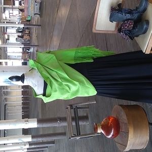 Traditional green and gold Mexican serape shawl